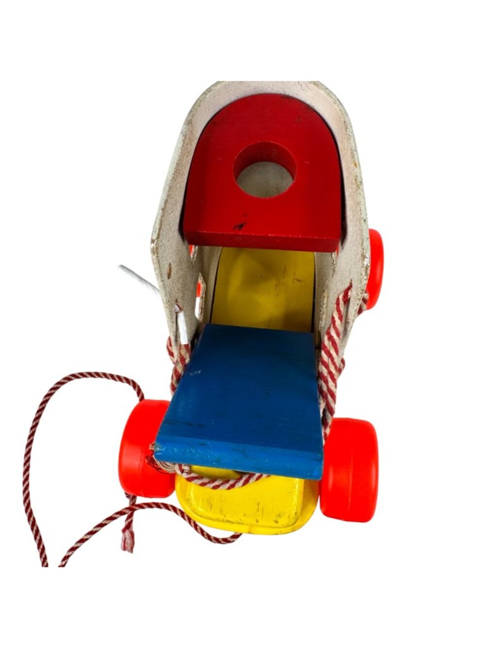 Playskool Wooden Pull Along Toy Shoe Lace Up People Figures 1970s Vtg Toddler - Picture 10 of 13